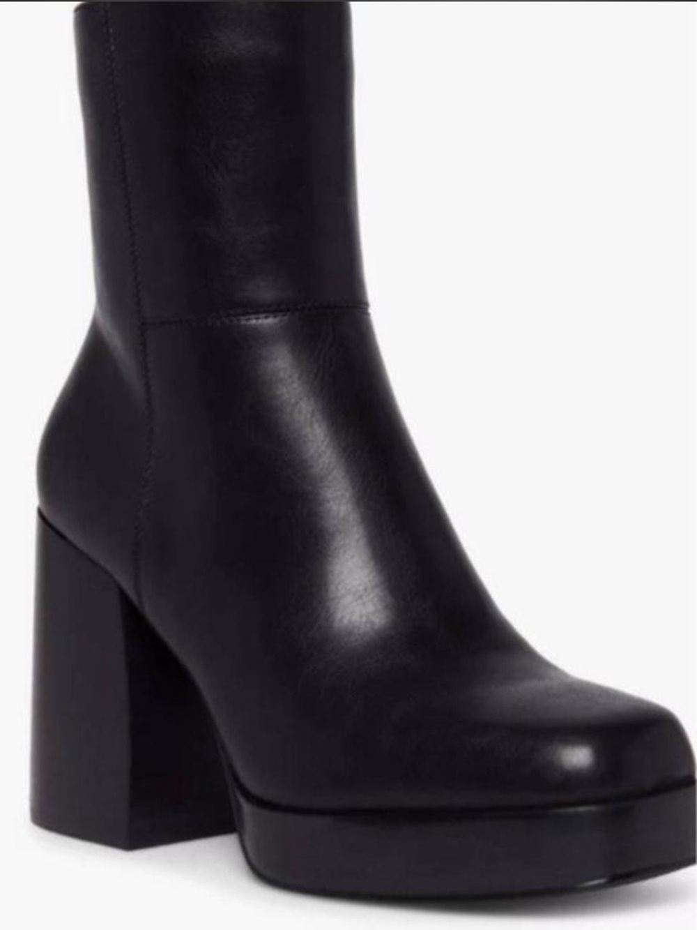 Steve Madden Black Platform Block Heel Ankle Boots - Picture 5 of 5